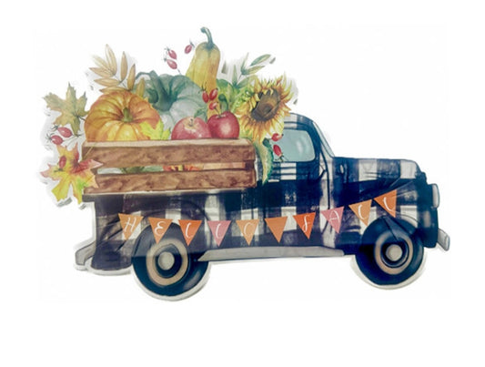 Vintage Fall Truck Shaped Dessert Plates